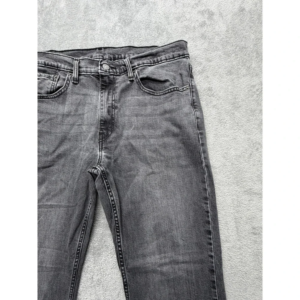 Levis 514 Jeans Mens Measured 37x29 Gray Charcoal Wash‎ Straight Regular Fit